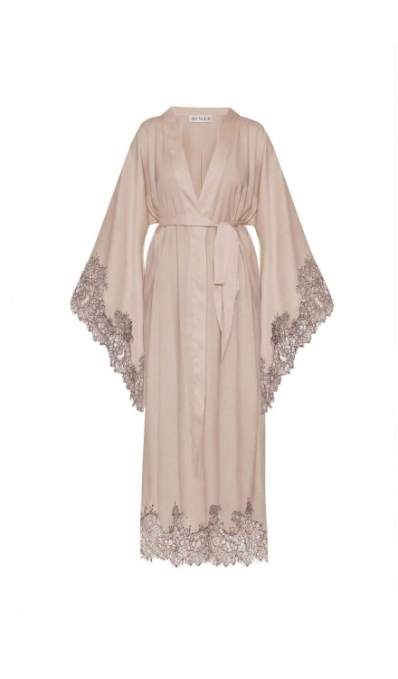 Lace Maxi Silk Robe 