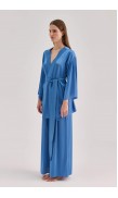 High Waist Loose-Fit Silk Pants