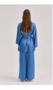 High Waist Loose-Fit Silk Pants