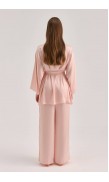 High Waist Loose-Fit Silk Pants