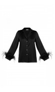 Ostrich Feather Silk Kimono Top