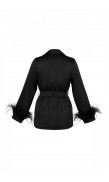 Ostrich Feather Silk Kimono Top