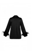 Ostrich Feather Silk Kimono Top