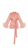 Ostrich Feather Silk Kimono Top 