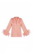 Ostrich Feather Silk Kimono Top 