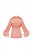 Ostrich Feather Silk Kimono Top 