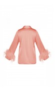 Ostrich Feather Silk Kimono Top 