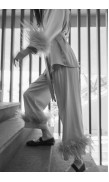 Ostrich Feather Silk Pants