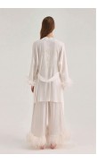 Ostrich Feather Mini Silk Robe