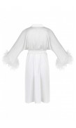 Ostrich Feather Maxi Silk Robe