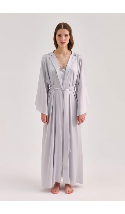 Maxi Silk Collar Robe