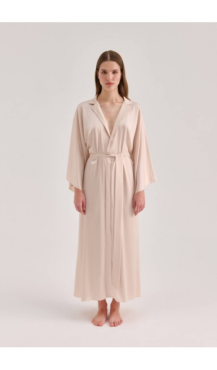 Maxi Silk Collar Robe