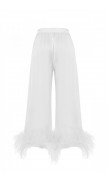 Ostrich Feather Loose-Fit Silk Pants