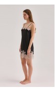 Lace Detailed Straight Neck Mini Dress