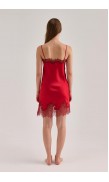 Lace Detailed Straight Neck Mini Dress