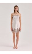 Lace Detailed Straight Neck Mini Dress