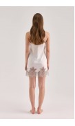 Lace Detailed Straight Neck Mini Dress