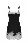 Lace Detailed Straight Neck Mini Dress