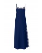 Lace Detailed Straight Neck Midi Dress with Slit