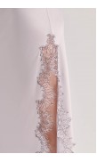 Lace Detailed Straight Neck Midi Dress with Slit