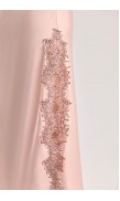 Lace Detailed Straight Neck Midi Dress with Slit