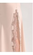 Lace Detailed Straight Neck Midi Dress with Slit
