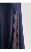Lace Detailed Straight Neck Midi Dress with Slit