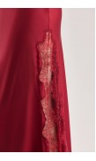 Lace Detailed Straight Neck Midi Dress with Slit