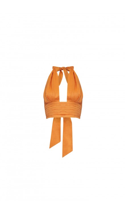 Linen Draped Crop Top