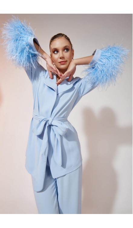 Ostrich Feather Kimono Top