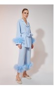Ostrich Feather Kimono Top
