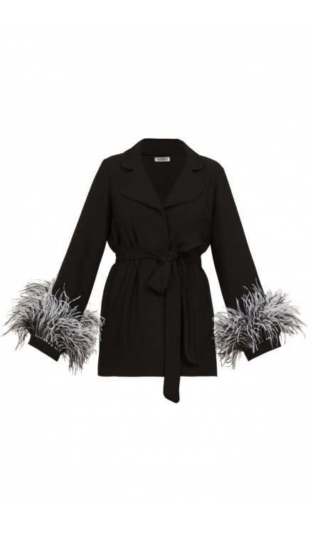Ostrich Feather Kimono Top