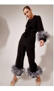 Ostrich Feather Kimono Top