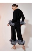 Ostrich Feather Kimono Top