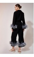 Ostrich Feather Kimono Top