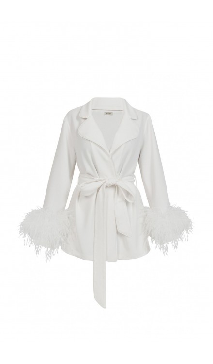 Ostrich Feather Kimono Top