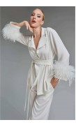 Ostrich Feather Kimono Top