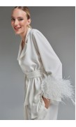 Ostrich Feather Kimono Top