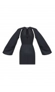 Cut-Out Shoulder Linen Mini Dress