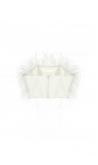 Ostrich Feather Crop Top