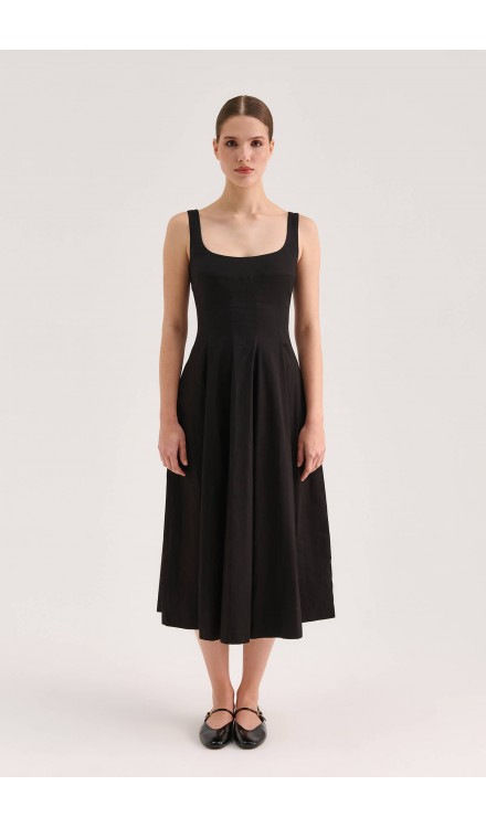 Mid-Length Poplin Dress  Mid-Length Poplin Dress