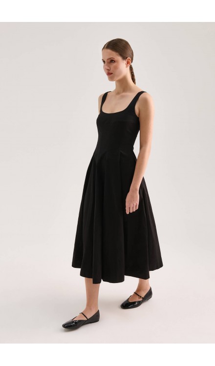 Mid-Length Poplin Dress 