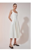 Mid-Length Poplin Dress 