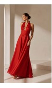 Linen Draped Maxi Dress