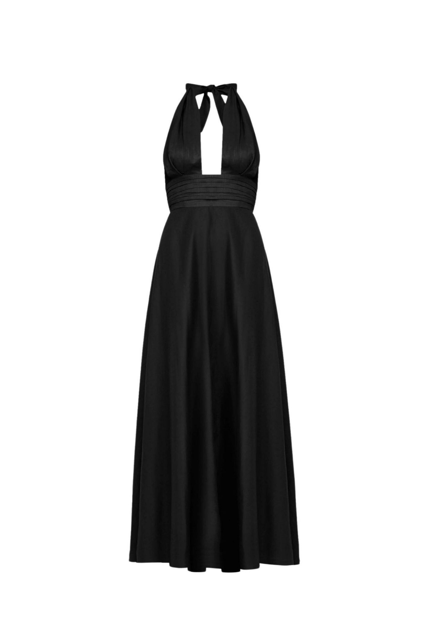Linen Draped Maxi Dress