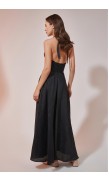 Linen Draped Maxi Dress