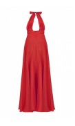 Linen Draped Maxi Dress