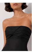 Draped Strapless Mini Linen Dress