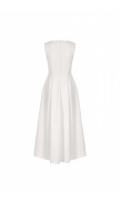 Flared Mid-Length Crepe Dress 