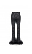 Ostrich Feather Sequined Pants